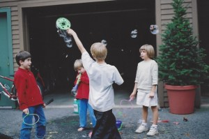 Alex and his first film crew taking a break